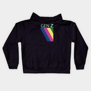 cute striped pattern colorful generation z gen z and proud e boy e girl Kids Hoodie